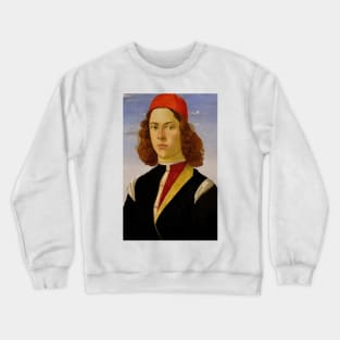 Portrait of a Young Man by Sandro Botticelli Crewneck Sweatshirt